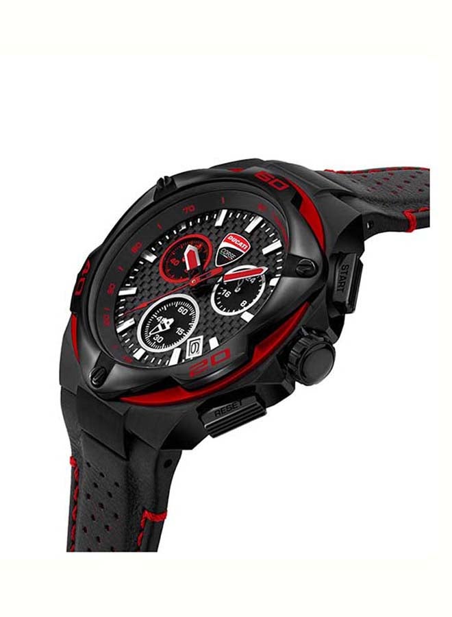 Ducati Corse Men's Motore Chronograph Leather Wrist Watch DTWGC2019004 - 49 mm - Black  - Image 3