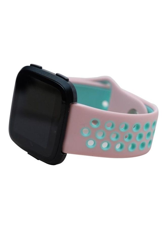 BGM Two Color Silicone Replacement Strap For Fitbit Versa 3 Pink/Blue - Image 4