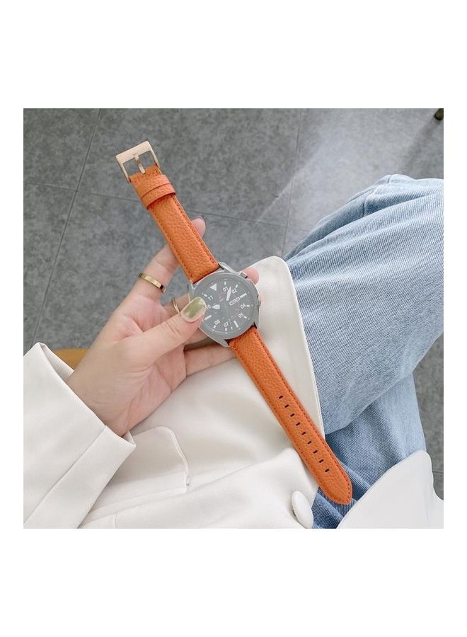 BGM Leather Replacement Strap For Samsung Galaxy Watch Active2 Orange - Image 1