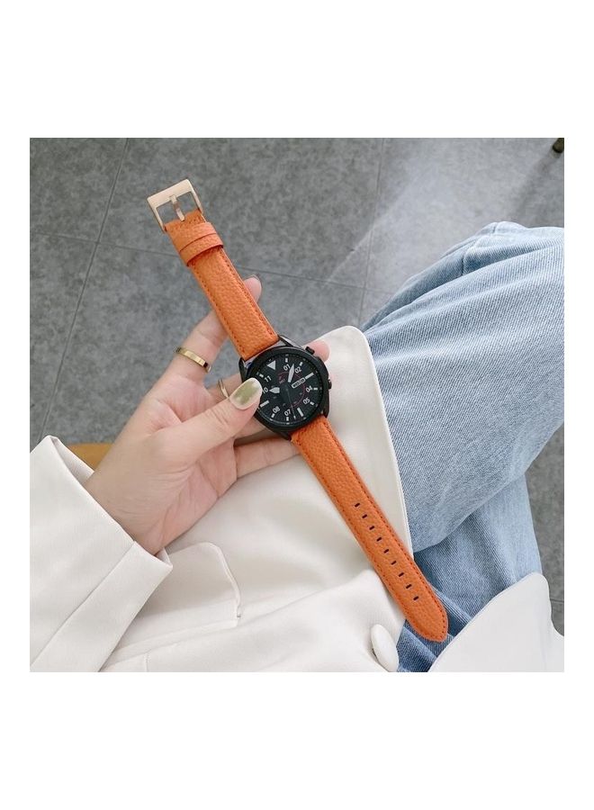 BGM Leather Replacement Strap For Samsung Galaxy Watch Active2 Orange - Image 2