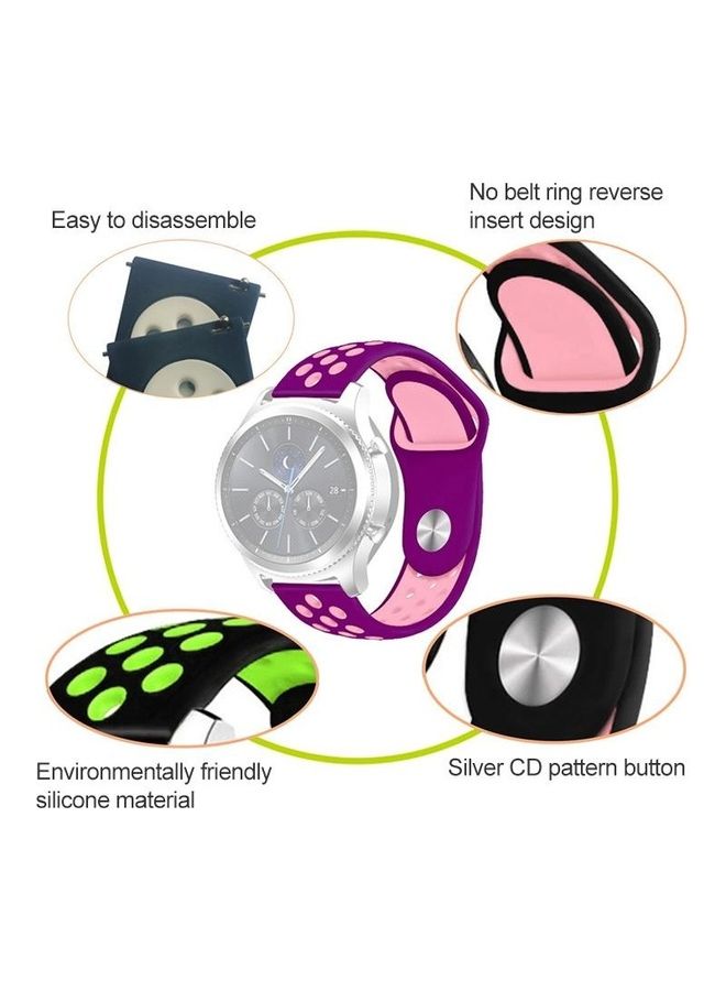 BGM Two-Color Silicone Replacement Strap For Samsung Gear S4 Active Watch Red/Black - Image 3