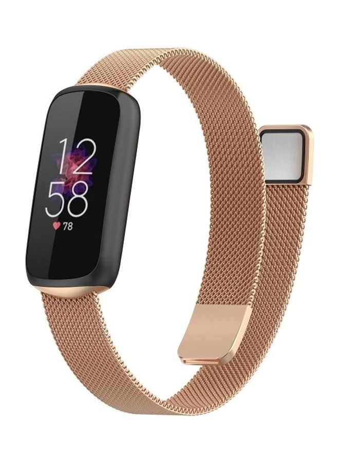 BGM - Milanese Metal Magnetic Replacement Strap For Fitbit Luxe Special Edition Rose Gold - Image 1