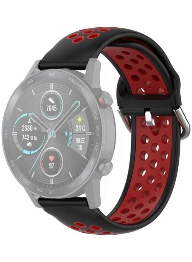 BGM Two Color Sport Wrist Strap Watchband For Huawei Honor Magic Watch Red/Black - Image 1