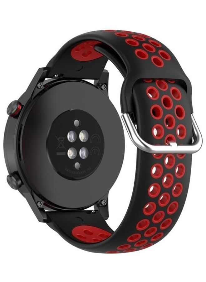 BGM Two Color Sport Wrist Strap Watchband For Huawei Honor Magic Watch Red/Black - Image 2