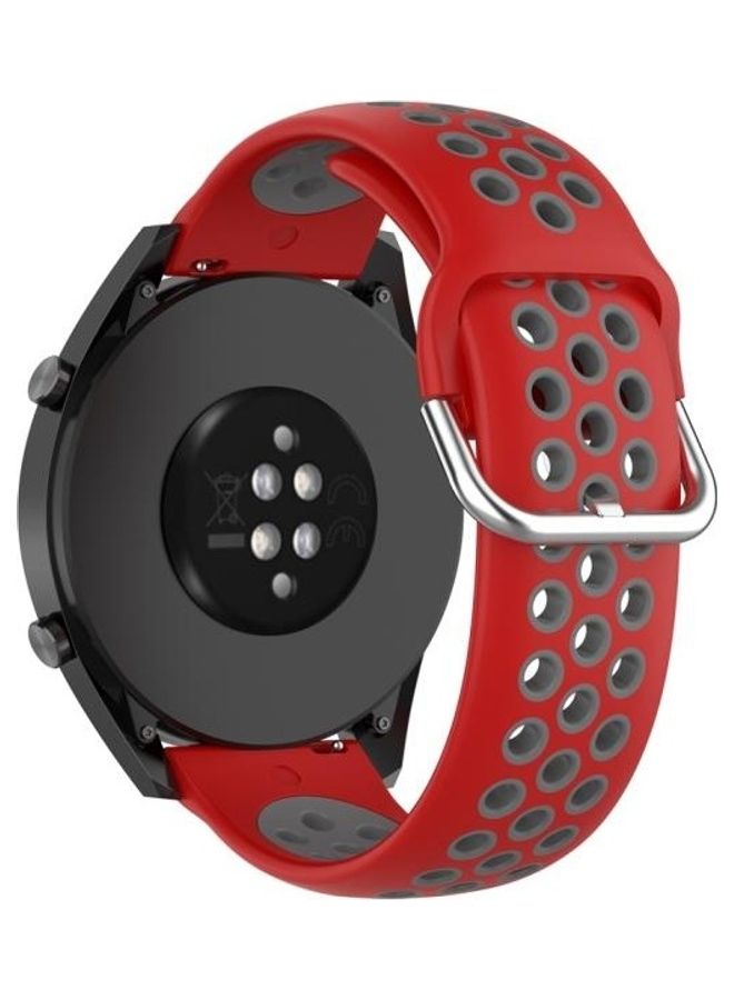 BGM Two Color Sport Wrist Strap Watchband For Huawei Watch GT Red/Grey - Image 2