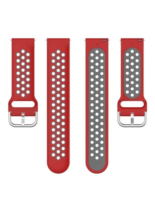 BGM Two Color Sport Wrist Strap Watchband For Huawei Honor Magic Watch 2 Red/Grey - Image 3