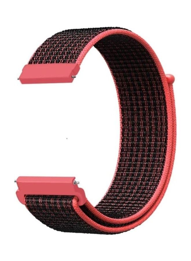 BGM Simple Nylon Braided Strap For Samsung Galaxy Watch Red/Black - Image 1