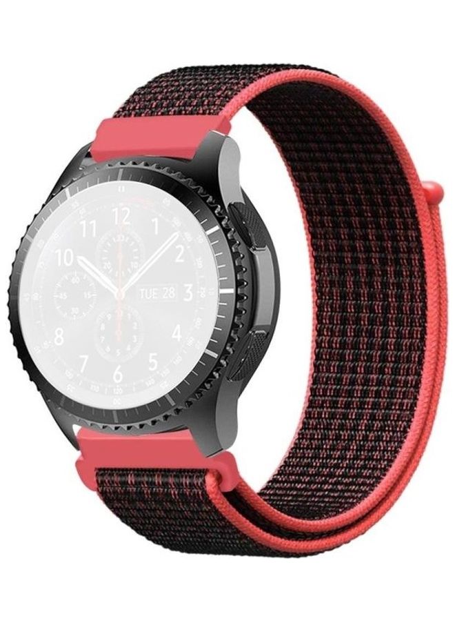 BGM Simple Nylon Braided Strap For Samsung Galaxy Watch Red/Black - Image 2
