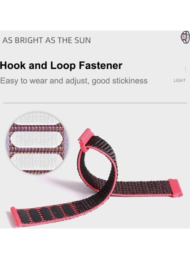 BGM Simple Nylon Braided Strap For Samsung Galaxy Watch Red/Black - Image 4