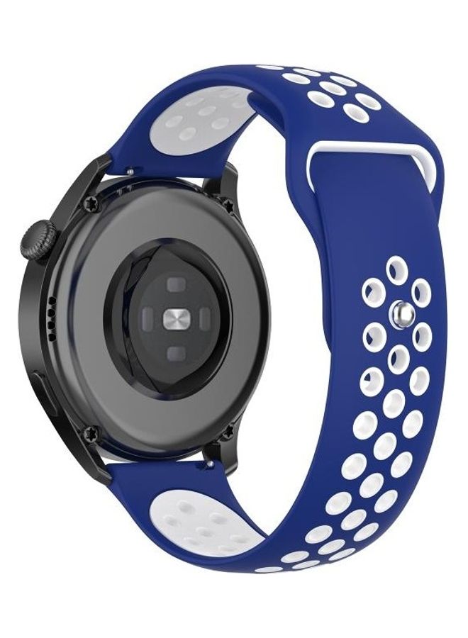 بي جي إم سوار بديل لساعة هواوي 3 / 3 برو، مقاس 22 مم أزرق/ أبيض - Image 4