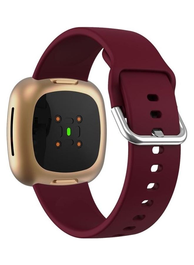 BGM Silicone Replacement Strap For Fitbit Versa 3 Wine Red - Image 4