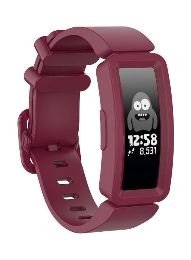 BGM Silicone Smart Watch Replacement Strap For Fitbit Inspire HR/Ace 2 Wine Red  - Image 2