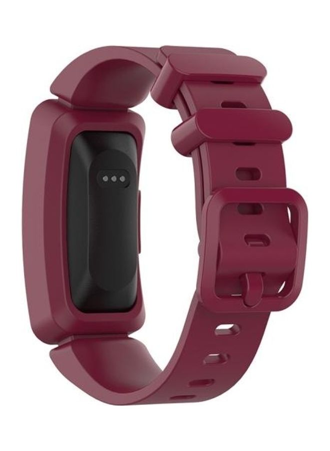 BGM Silicone Smart Watch Replacement Strap For Fitbit Inspire HR/Ace 2 Wine Red  - Image 4