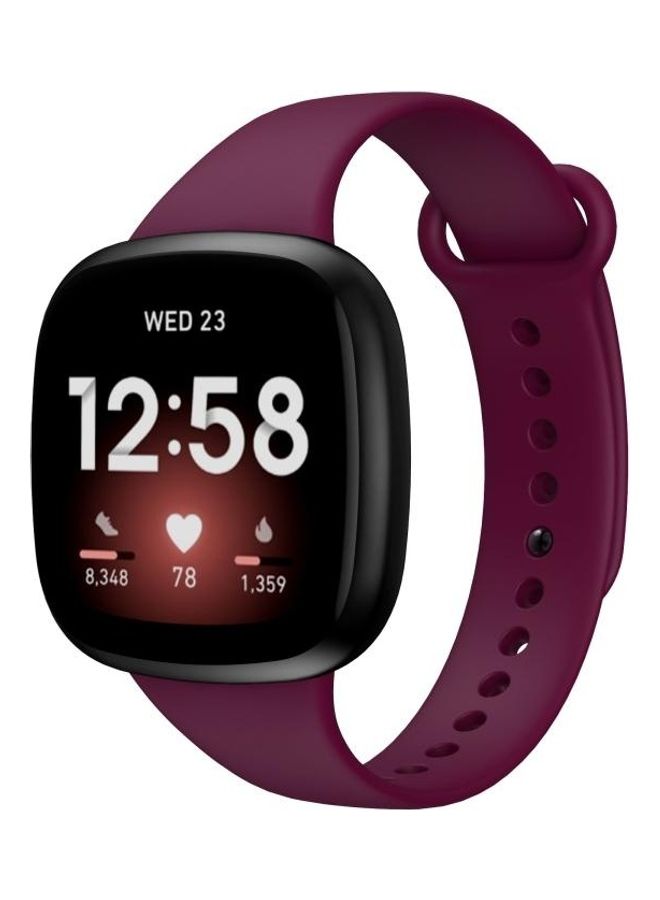 بي جي إم سوار بديل من السيليكون لساعة فيتبيت فيرسا 3 لون أحمر نبيذي - Image 4