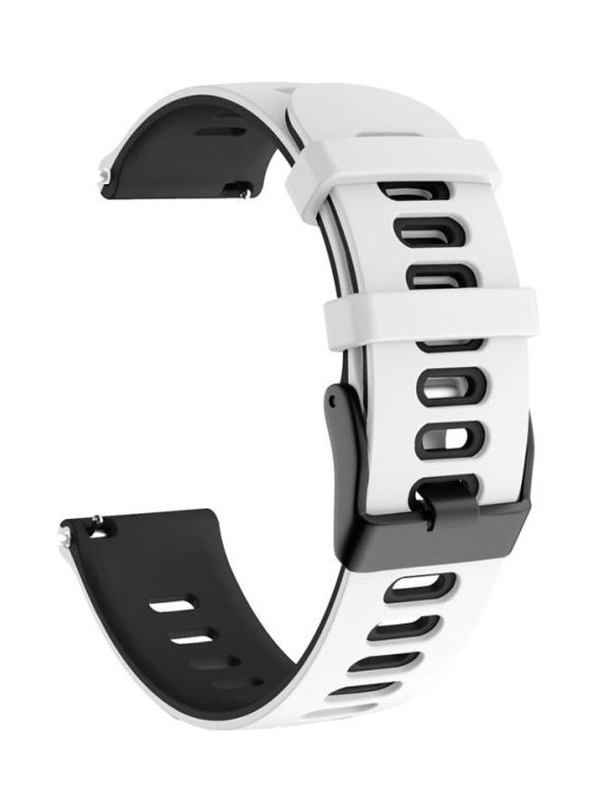 BGM Two-Color Silicone Replacement Strap For Garmin Vivoactive 4 / Venu 2 White/Black - Image 1