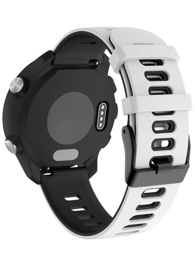 BGM Two-Color Silicone Replacement Strap For Garmin Vivoactive 4 / Venu 2 White/Black - Image 3