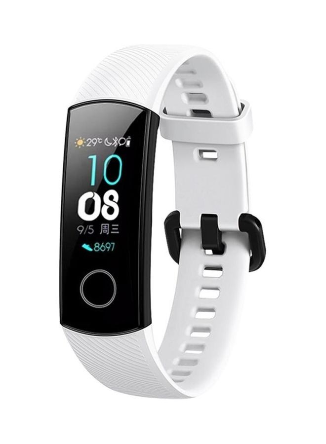 BGM Solid Color Silicone Wrist Strap For Huawei Honor Band 4 White - Image 1