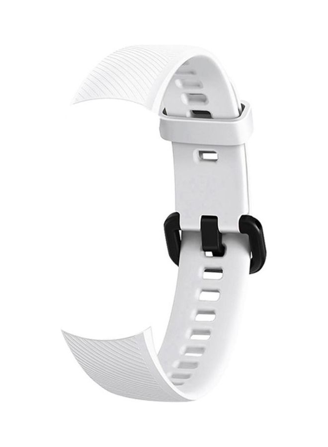 BGM Solid Color Silicone Wrist Strap For Huawei Honor Band 4 White - Image 2