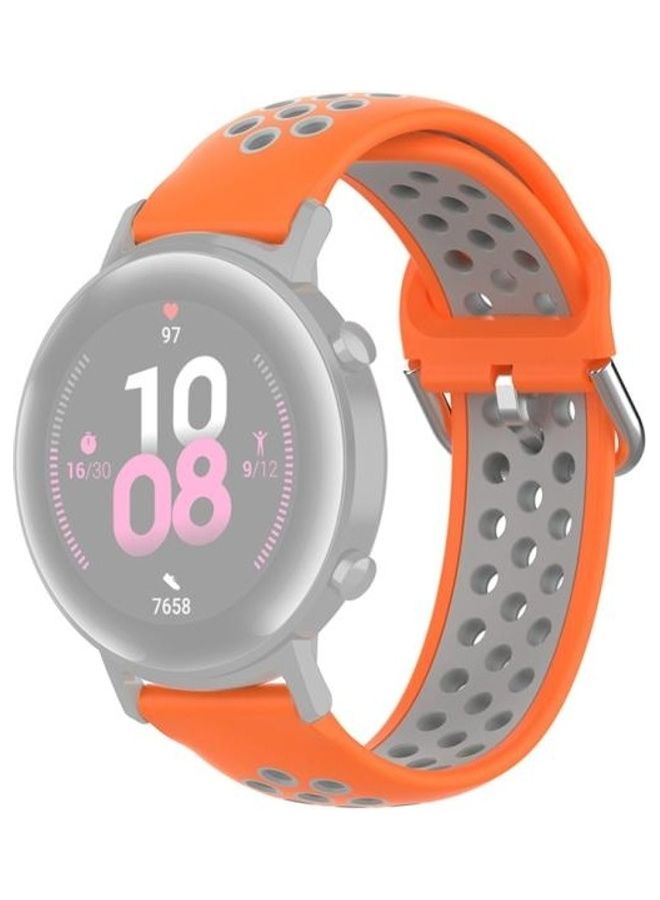 BGM Fashion Inner Buckle Silicone Strap 22mm For Huawei Watch GT2e/GT/GT2 46mm Orange/Grey - Image 1