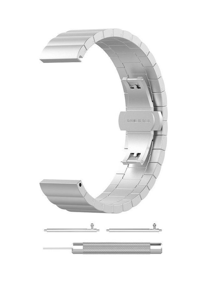 BGM Stainless Steel Strap For Garmin Forerunner 245 Silver - Image 2