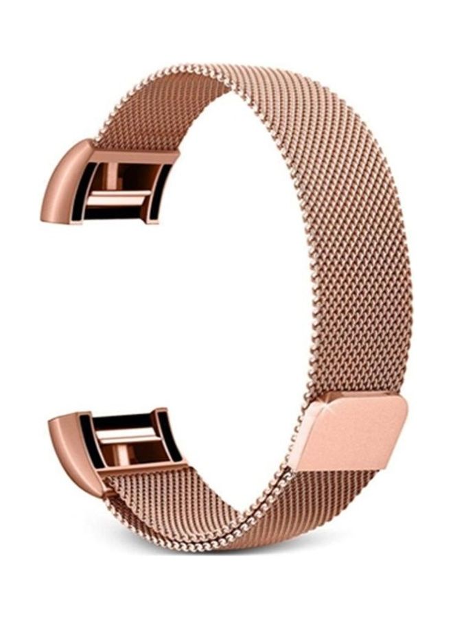 BGM Stainless Steel Magnet Wrist Strap For Fitbit Charge 2 Rose Gold  - Image 1