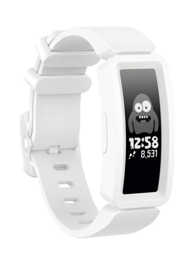 BGM Smart Silicone Replacement Strap Wristband For Fitbit Inspire HR / Ace 2 White  - Image 1