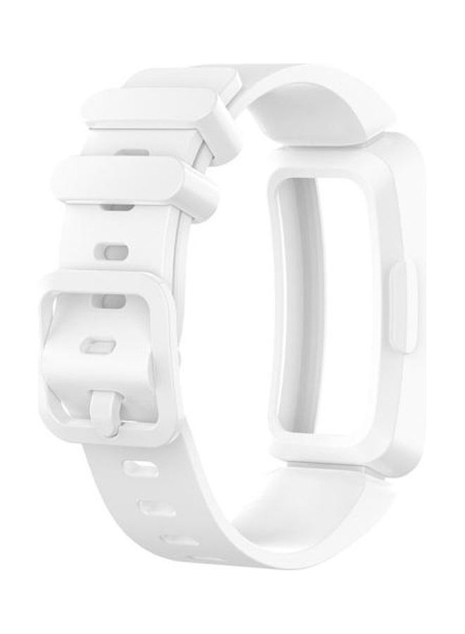 BGM Smart Silicone Replacement Strap Wristband For Fitbit Inspire HR / Ace 2 White  - Image 3