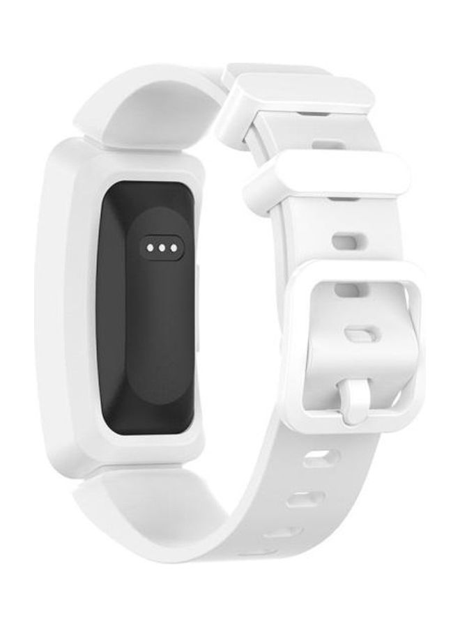 BGM Smart Silicone Replacement Strap Wristband For Fitbit Inspire HR / Ace 2 White  - Image 4