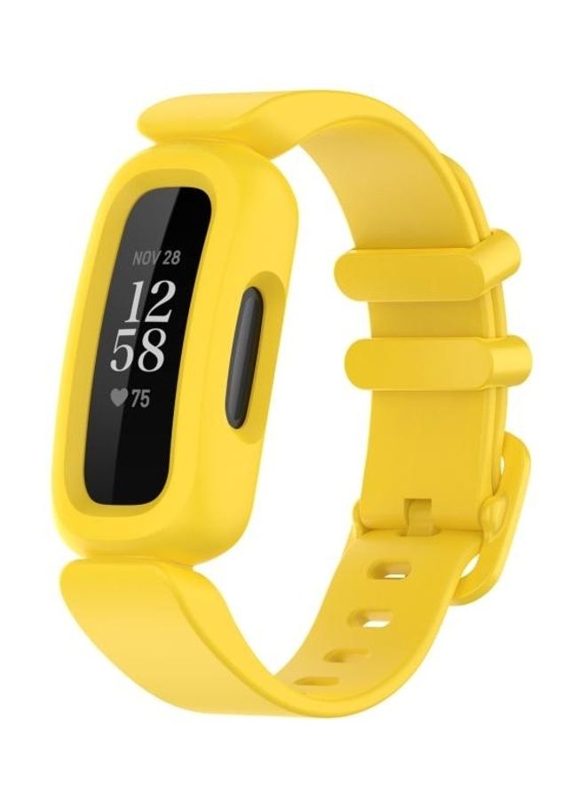 Silicone Integrated Replacement Strap For Fitbit Ace 3 Yellow