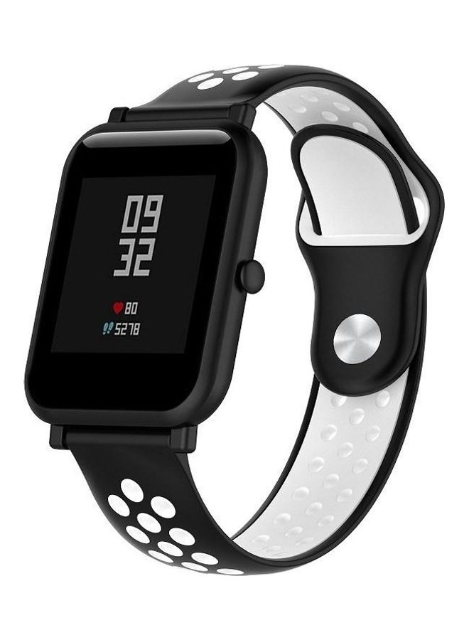 BGM Replacement Strap for Huawei Watch Series 1 18mm Black/White - Image 1