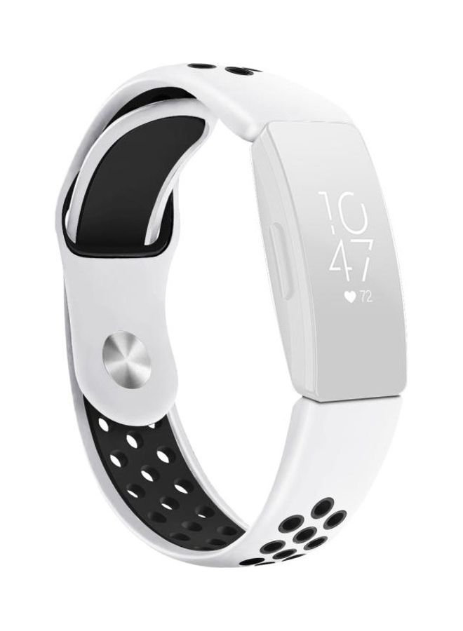 BGM Two-Color Silicone Strap For Fitbit Inspire HR White/Black