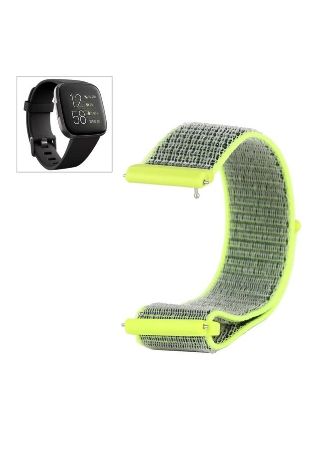 BGM Nylon Watchband With Hook And Loop Fastener For Fitbit Versa/Versa 2 Yellow/Black - Image 1
