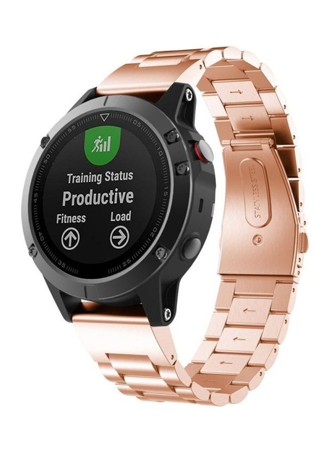 BGM Metal Watchband For Garmin Fenix 5X Rose Gold - Image 1
