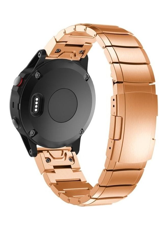 BGM Quick Dismantling Steel Wrist Strap Watchband For Garmin Fenix 5X Rose Gold - Image 3