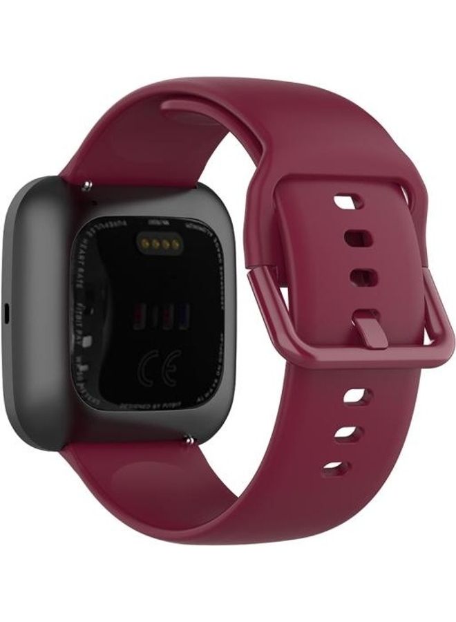 BGM Buckle Silicone Wrist Strap For Fitbit Versa 2/Versa/Versa Lite/Blaze Wine Red - Image 4