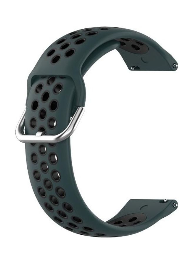 بي جي إم Universal Sports Two Tone Silicone Replacement Wrist Strap For Huawei Watch GT2 / Honor Magic 2 Olive Green/Black - Image 2