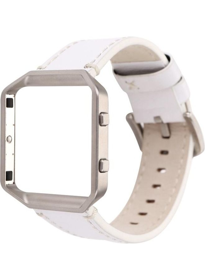 بي جي إم سوار ساعة بديل من جلد العجل البراق لساعة فيتبيت أبيض - Image 2