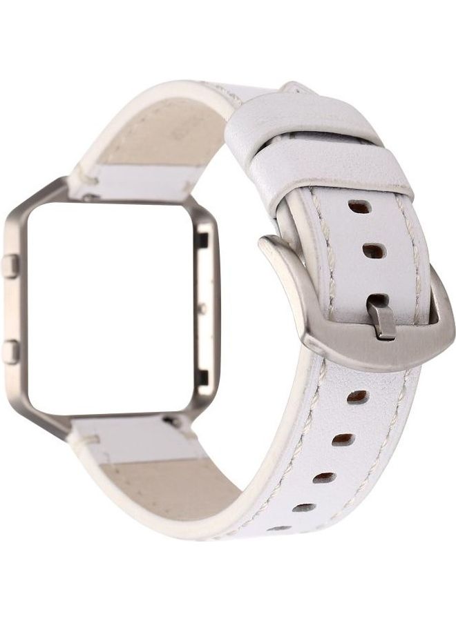 بي جي إم سوار ساعة بديل من جلد العجل البراق لساعة فيتبيت أبيض - Image 3