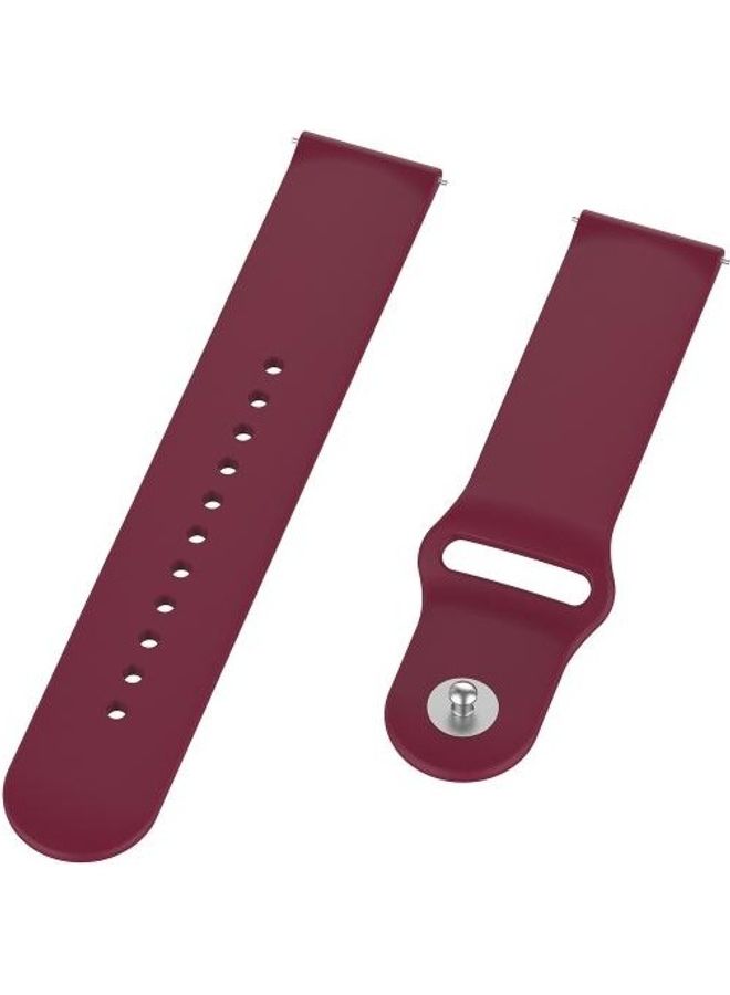 BGM SLR Buckle Fashion Silicone Strap For Garmin Vivomove 3s / 4s 18mm Wine Red - Image 5