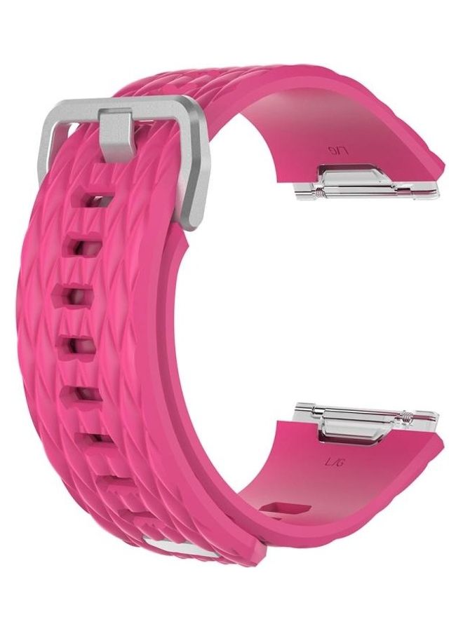 بي جي إم سوار معصم بديل من السيليكون بتصميم على شكل جلد تنين مزود بإبزيم لساعة فيتبيت خوخي/أحمر