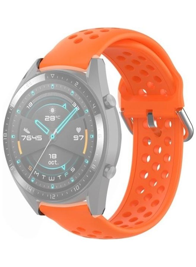 BGM Solid Color Sport Wrist Strap For Huawei Watch GT 46mm/42mm/GT2 46mm Orange - Image 1