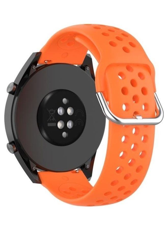 BGM Solid Color Sport Wrist Strap For Huawei Watch GT 46mm/42mm/GT2 46mm Orange - Image 2