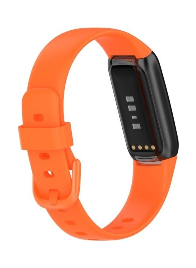 BGM Silicone Color Buckle Replacement Strap For Fitbit Luxe Orange - Image 5