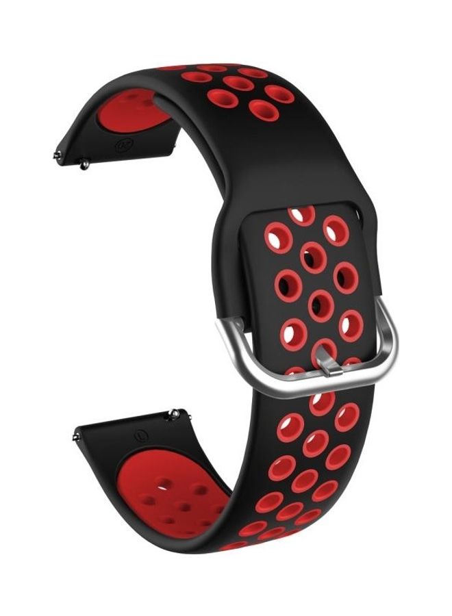 BGM Replacement Strap for Samsung Galaxy Watch Active2 44mm Black/Red - Image 1