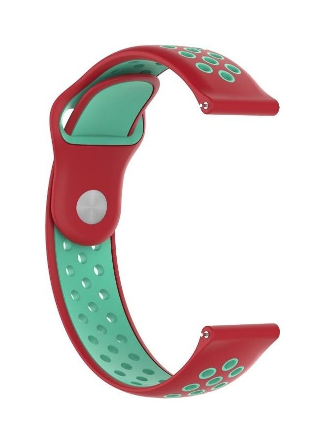 BGM Double Colour Silicone Sport Wrist Strap for Huawei Watch Series 1 18mm Red/Green - Image 3