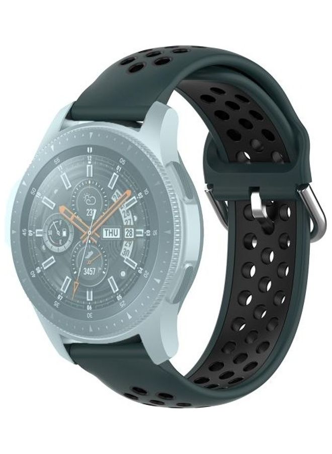 BGM Universal Sports Two-Tone Silicone Replacement Wrist Strap For Samsung Galaxy Watch 46mm / Gear S3 Olive Green/Black - Image 1