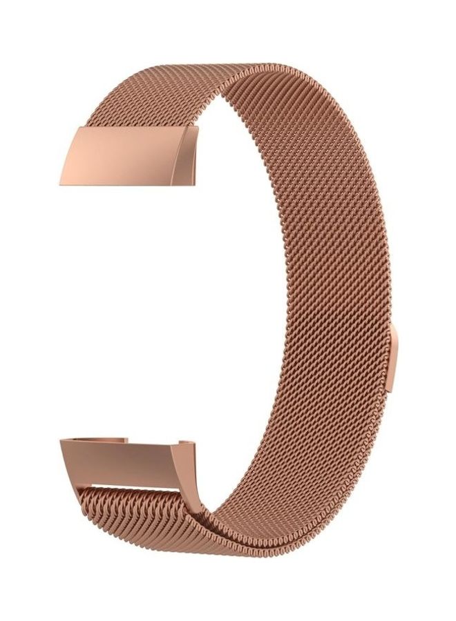 BGM Stainless Steel Magnet Wrist Strap For Fitbit Charge 4 Rose Gold - Image 3