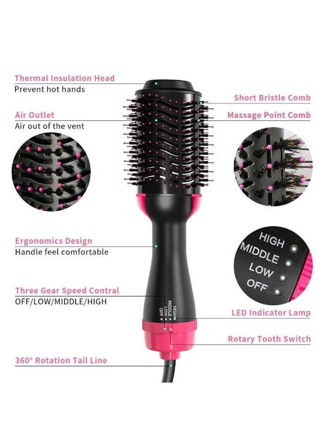 فرشاة تصفيف الشعر هوت إير بادل أسود/وردي - Image 3