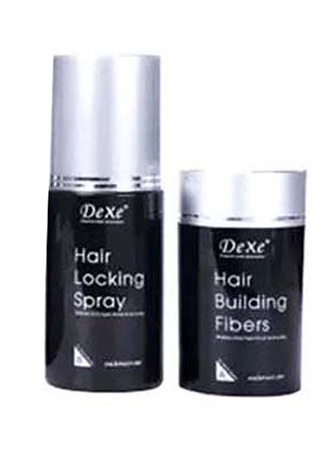 Dexe Pack Of 2 Hair Building Fibers With Hair Locking Spray Set Black - Image 3