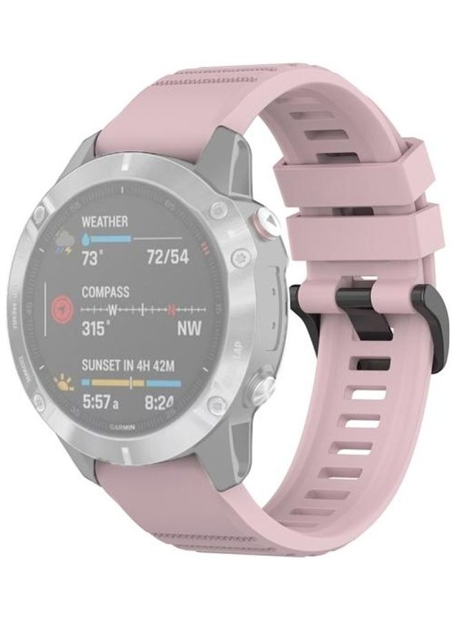 BGM Quick Release Official Texture Wrist Strap For Garmin Fenix 6 22mm Rose Pink - Image 1